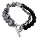 thumbnail image 1 of Pulsera Doble, Cadena Y Piedras, Cierre Ot, Regalo Hombre Negro 8 Cm 20 Cm, 1 of 7