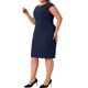 thumbnail image 4 of Agnes Orinda Trajes de Halloween para Mujeres Tallas Grandes Vestido Ajustado de Escuela Universitaria con Cuello en V Sin Mangas Casual Midi Lápiz con Cremallera 5X Azul Oscuro, 4 of 7