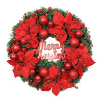 Magideal - Guirnalda De Flores De Navidad 30 Cm Guirnaldas Para De Navidad Año Nuevo Decoración Interior Al Aire Libre , Rojo