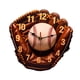 thumbnail image 1 of Reloj de pared con diseño de guante de béisbol, de 25 cm, de madera, silencioso, fácil de leer y sin , con motivo deportivo para decoración del, 1 of 5