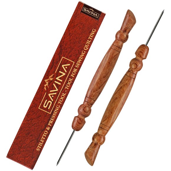 Juego de Herramientas de Costura SAVINA de 2 Piezas, Madera 13 cm