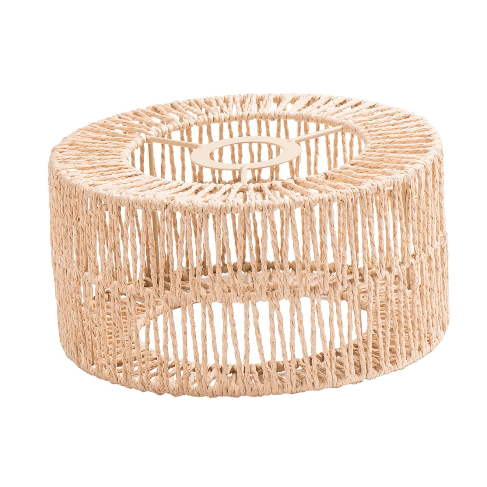 Magideal - Pantalla De Lámpara Colgante De Cuerda De Papel, Pantalla De Lámpara Colgante Tejida Rústica Bohemia, Pantalla De Lámpara Tejida A Mano Para Casa De Pequeño