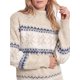 thumbnail image 5 of INSPIRE CHIC Suéter de Punto de Chenilla con Copo de Nieve para Mujer Cuello Simulado Ajuste Suelto Mangas Largas Grande Albaricoque, 5 of 6