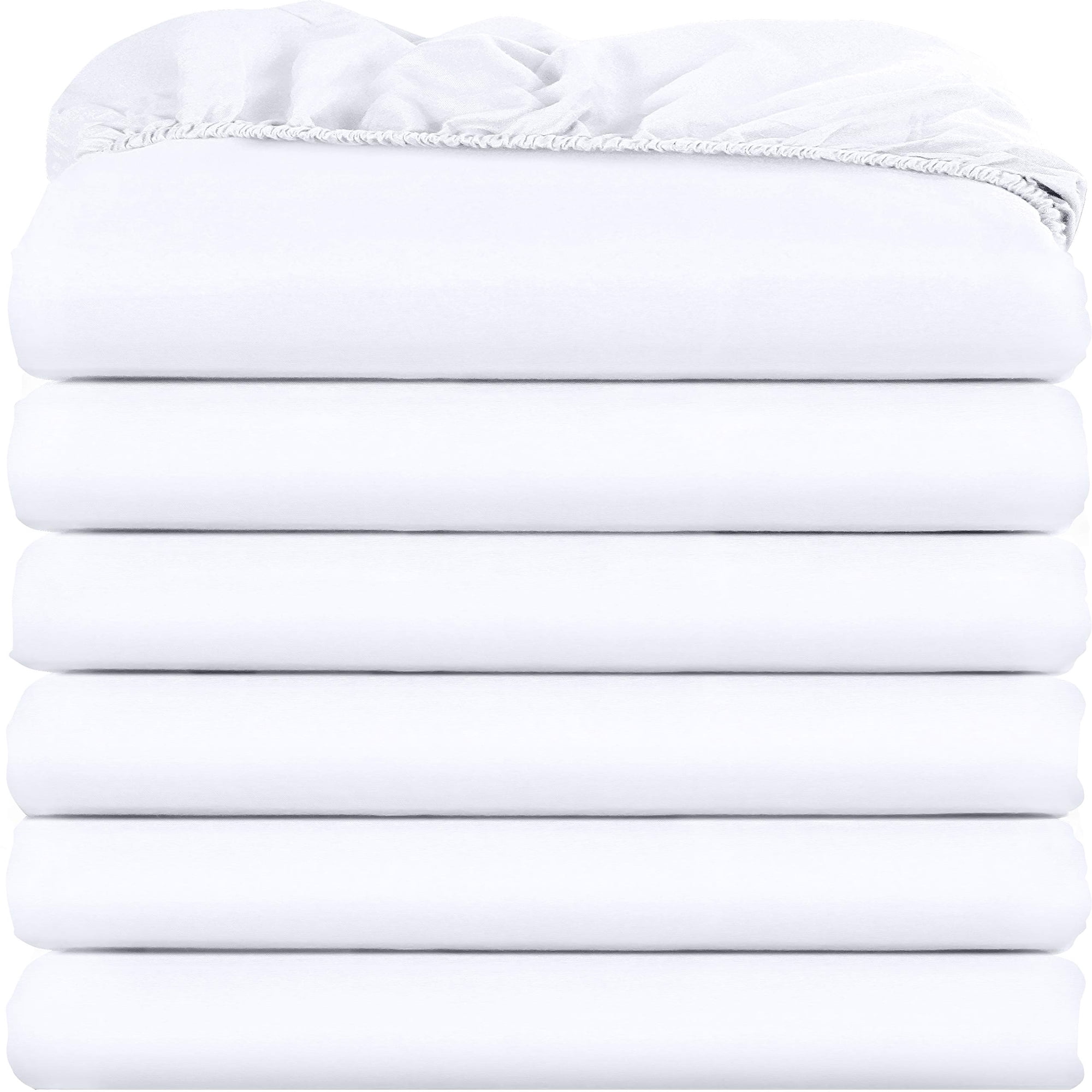 Sábanas Ajustables Utopia Bedding, Paquete De 6 Unidades, Microfibra Suave, Color Blanco