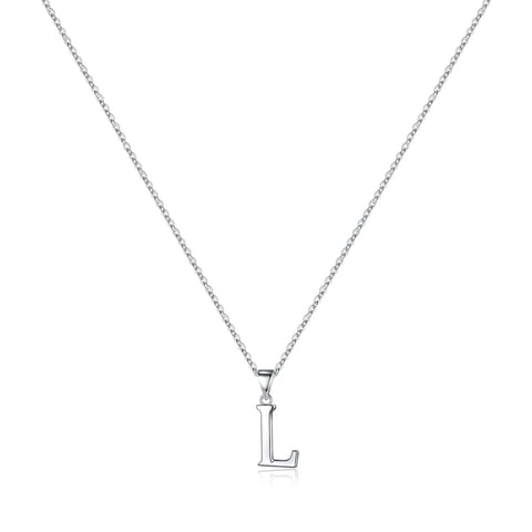 Collar Heshpaws S925 Sterling Silver Inicial Personalizada Plata Con Caja De Regalo