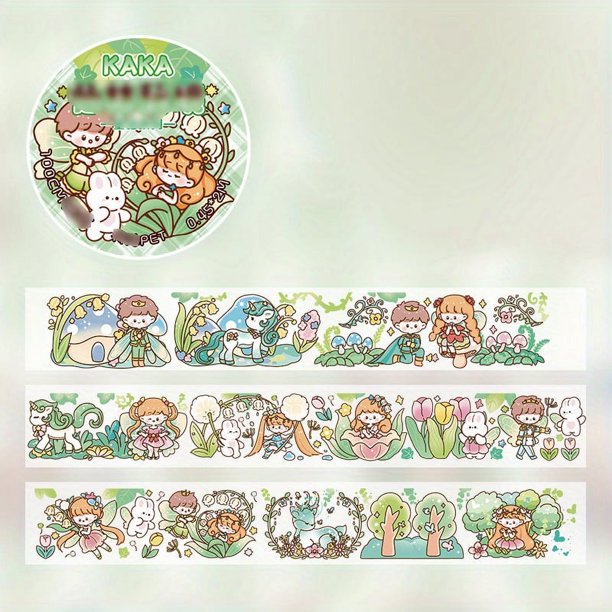 78.74inch Cartoon Cute Film Sticker PET Portable Journal Diary Water Cup Decoration Stationery Sticker