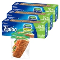 Bolsas De Almacenamiento Ziploc Xl Para Sándwiches Y Aperitivos, 90 Bolsas En Total