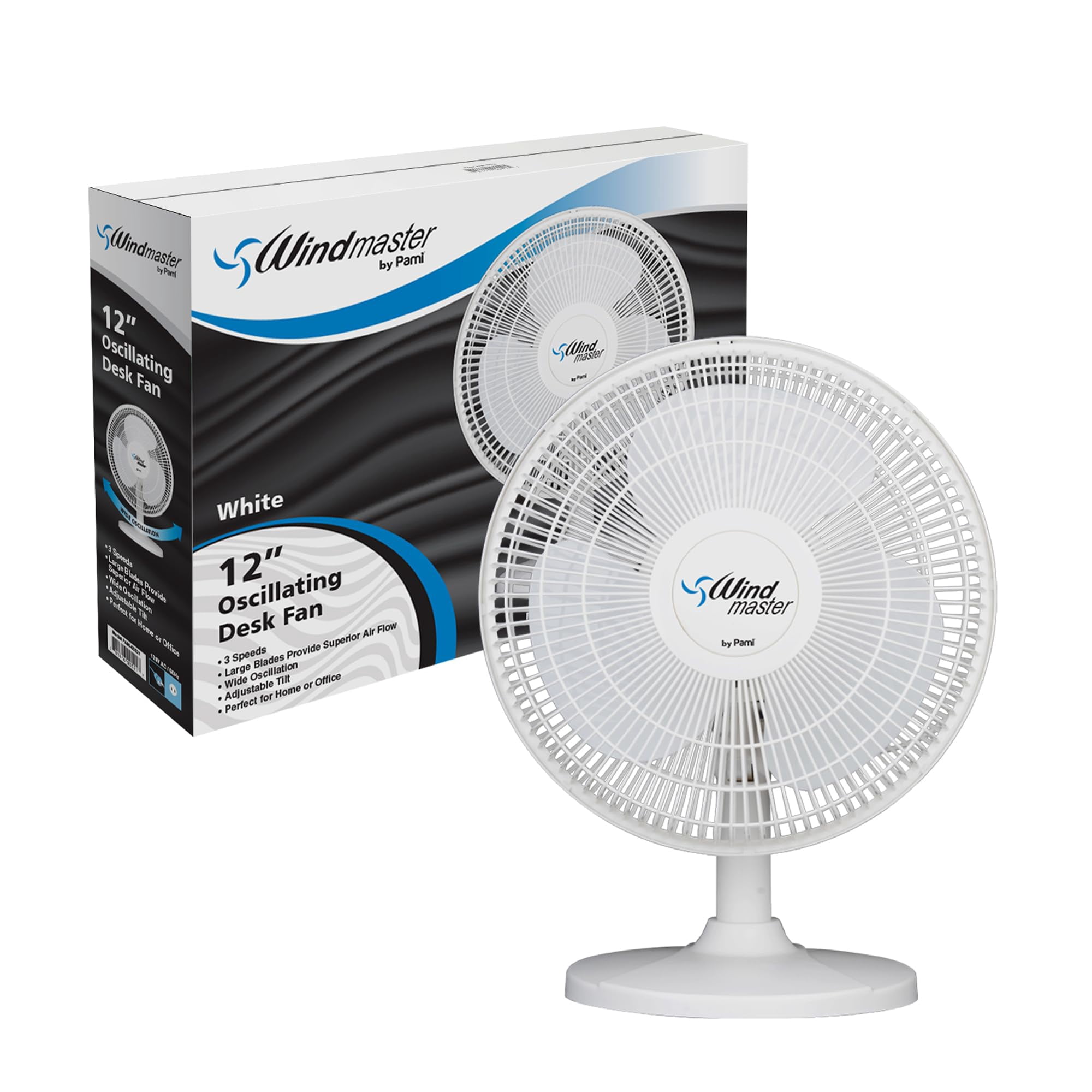 Ventilador De Mesa Oscilante Pami De 16" Con 3 Velocidades Y Inclinación Ajustable