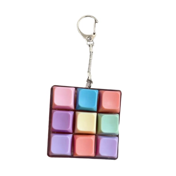 Llavero con teclado antiestrés, accesorio creativo, novedoso, botón antiestrés de 9 teclas para niños, adultos, estudiantes, hombres, mujeres y adoles Estilo F