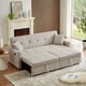 thumbnail image 1 of 3 in 1 Convertible Sleeper Sofa Bed, Modern Fabric Loveseat Futon Sofa Couch Pullout Bed, Small Love Seat Lounge Sofa Reclining Backrest, Pillows, Pockets, Home furniture for Living Room, Beige, 1 of 3