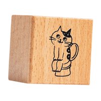 Bothyi - Sello De Gato De 1,2 Pulgadas, Pequeño Sello De Goma De Madera Para Diario, Cartas, Álbumes De Recortes, Inodoro