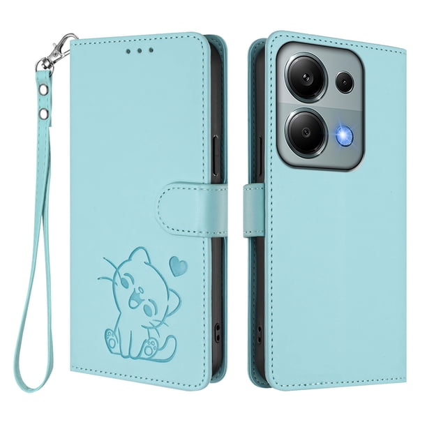 Carcasa Billetera de Cuero Sintético para Xiaomi Redmi Note 14S 4G, Verde Claro