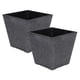 thumbnail image 1 of Set 2 Macetero Plastico Bajo Premium Base Cuadrada Conica M azul, 1 of 7