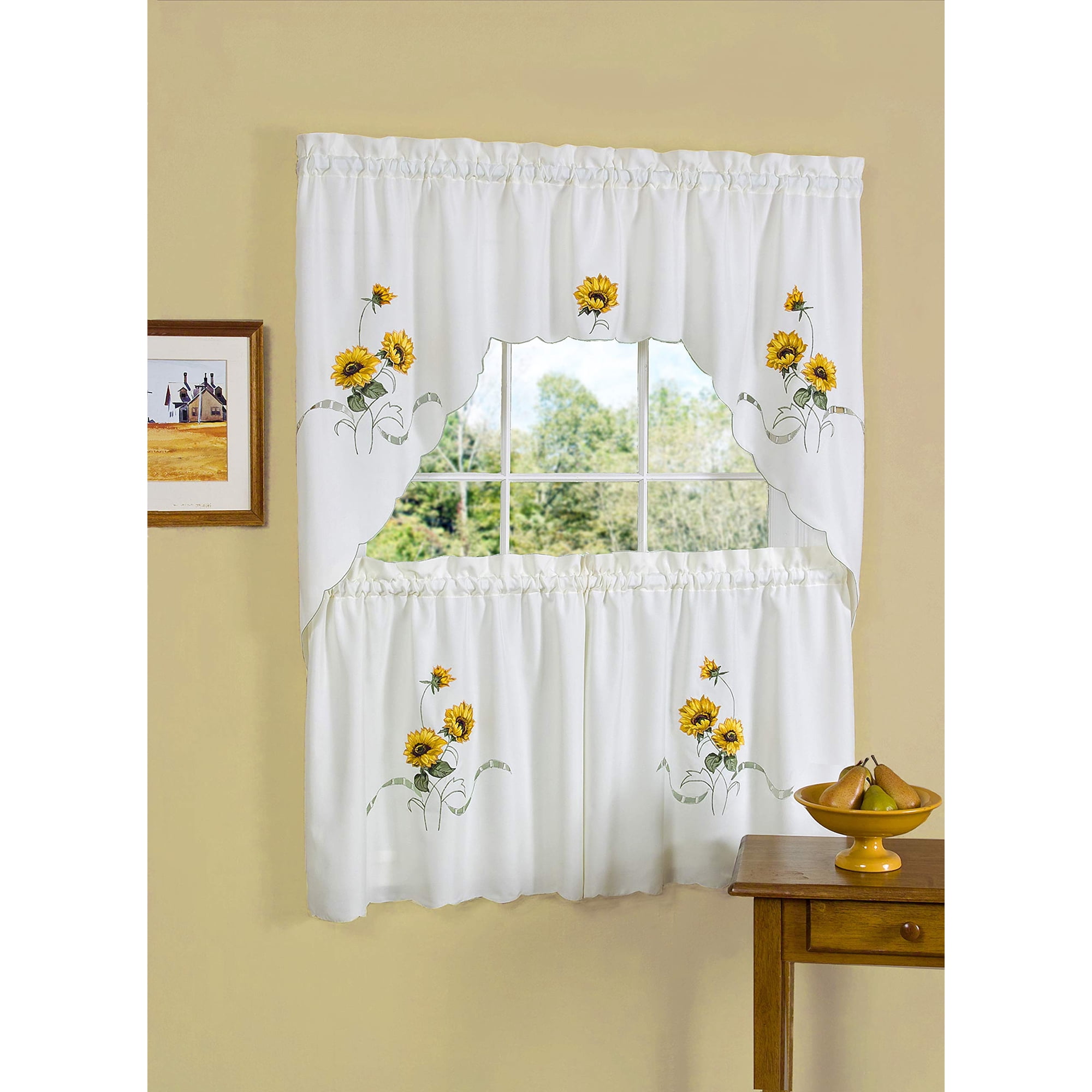 Juego De Cortinas Para Ventana Achim Embellished Sunshine, 147 Cm X 61 Cm