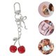thumbnail image 3 of Unique Bargains 1 Pc Encantos de Bolso con Lazo de Cereza Elegante Accesorios de Bolsas Llavero Tono Plateado Rojo Claro, 3 of 5