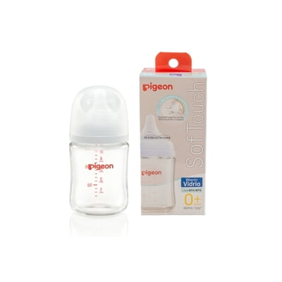 Mamadera Boca Ancha Vidrio 240 Ml Transparente 1 Un Pigeon