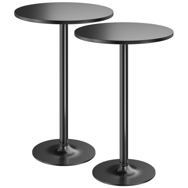 Mesa de bar Furmax Bistro, paquete de 2 unidades, con base redonda de metal con altura de barra