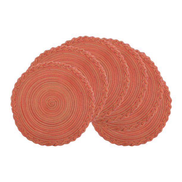REGALWOVEN Juego de Manteles Individuales Rústicos de 6 Manteles para Decoración de Mesa de Comedor Interior Exterior Lavable Mantel de Cocina Limpiar con Paño Naranja 15*15in
