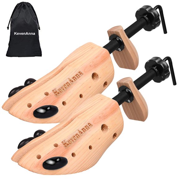 Par de Extensores de Zapatos KevenAnna Grande de Madera 2 en 1