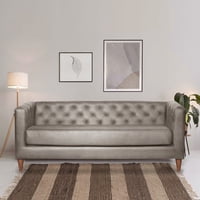 Latam Home - Sofá Brescia 3C Cuero Kentucky Gris