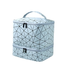 Magideal - Organizador De Esmalte De Uñas De Doble Capa, Estuche De Transporte Para Esmalte De Uñas, Organizador De Esmalte De Uñas De 2 Capas, Estuche Para Seca Azul