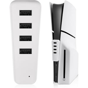 Hub Aaronmei Para Ps5 Slim 4 Puertos Usb + 1 Puerto Tipo C Blanco