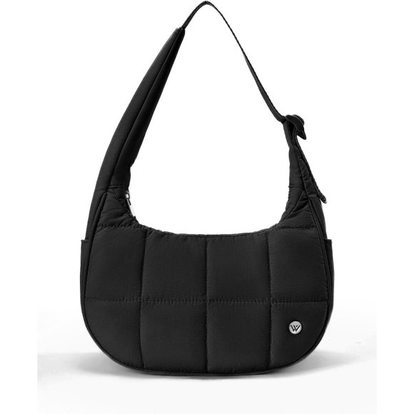 WESTBRONCO Small Puffer Crescent Bag Nylon Shoulder Bag