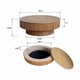 thumbnail image 4 of Mesa de café redonda de 39,37'' con almacenamiento de madera maciza chapeada Mesa de café moderna Acento de la mesa de té para la sala de estar, el dormitorio, 4 of 4