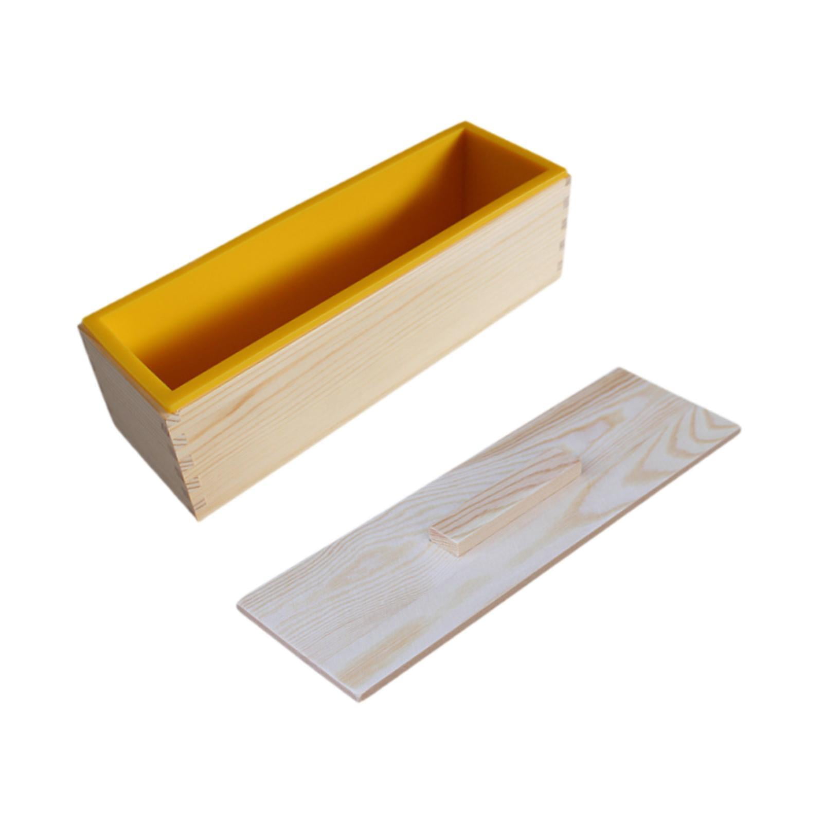 Bothyi - Molde Rectangular De Silicona Con Forma De Caja De Madera, Molde Para Jabón De Silicona Para Manualidades Diy, Color Amarillo