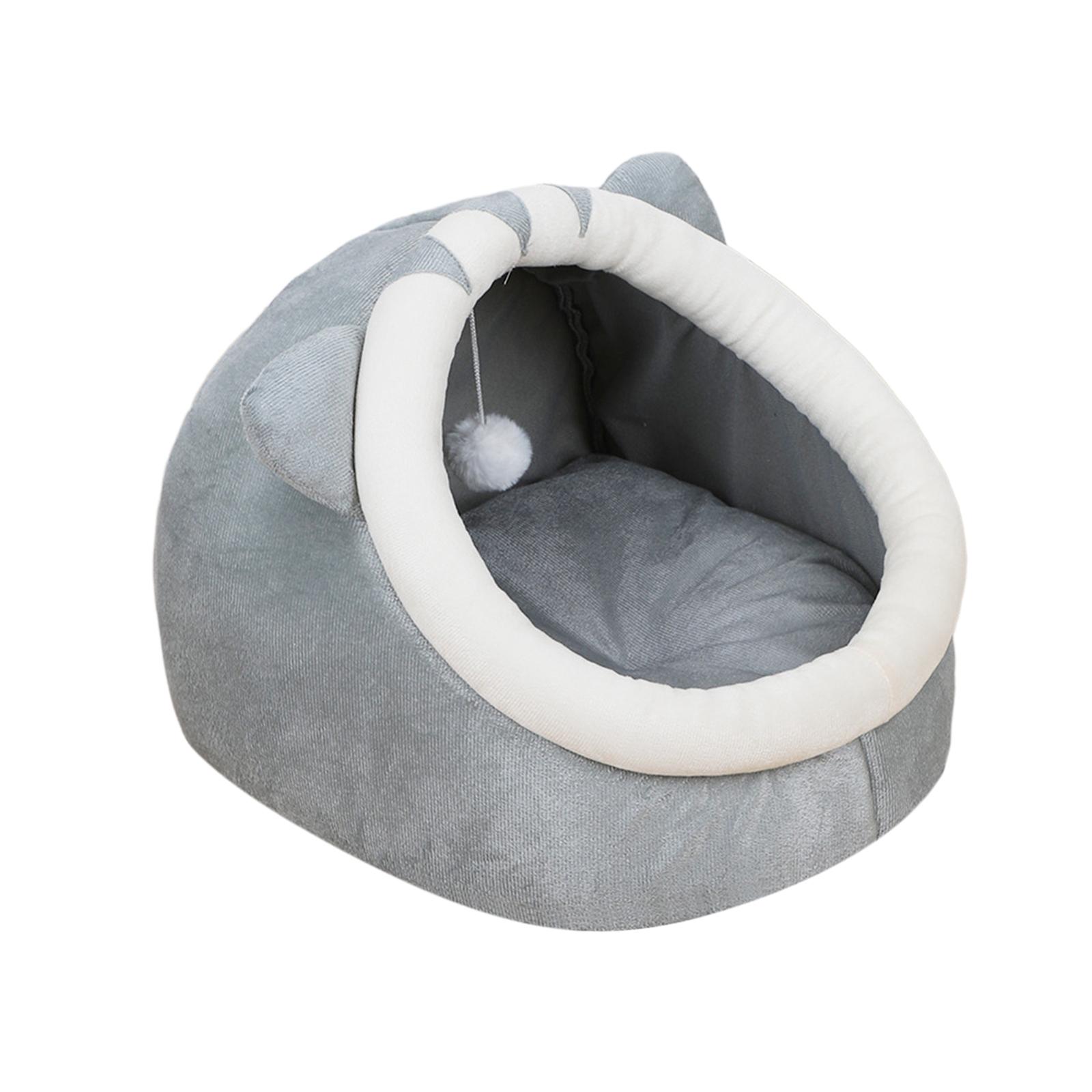 Ioensy - Cama Para Gatos Casa Cueva Carpas Manta Suave Camas Para Mascotas Para Perros Accesorios Para Cachorros L Gato Gris