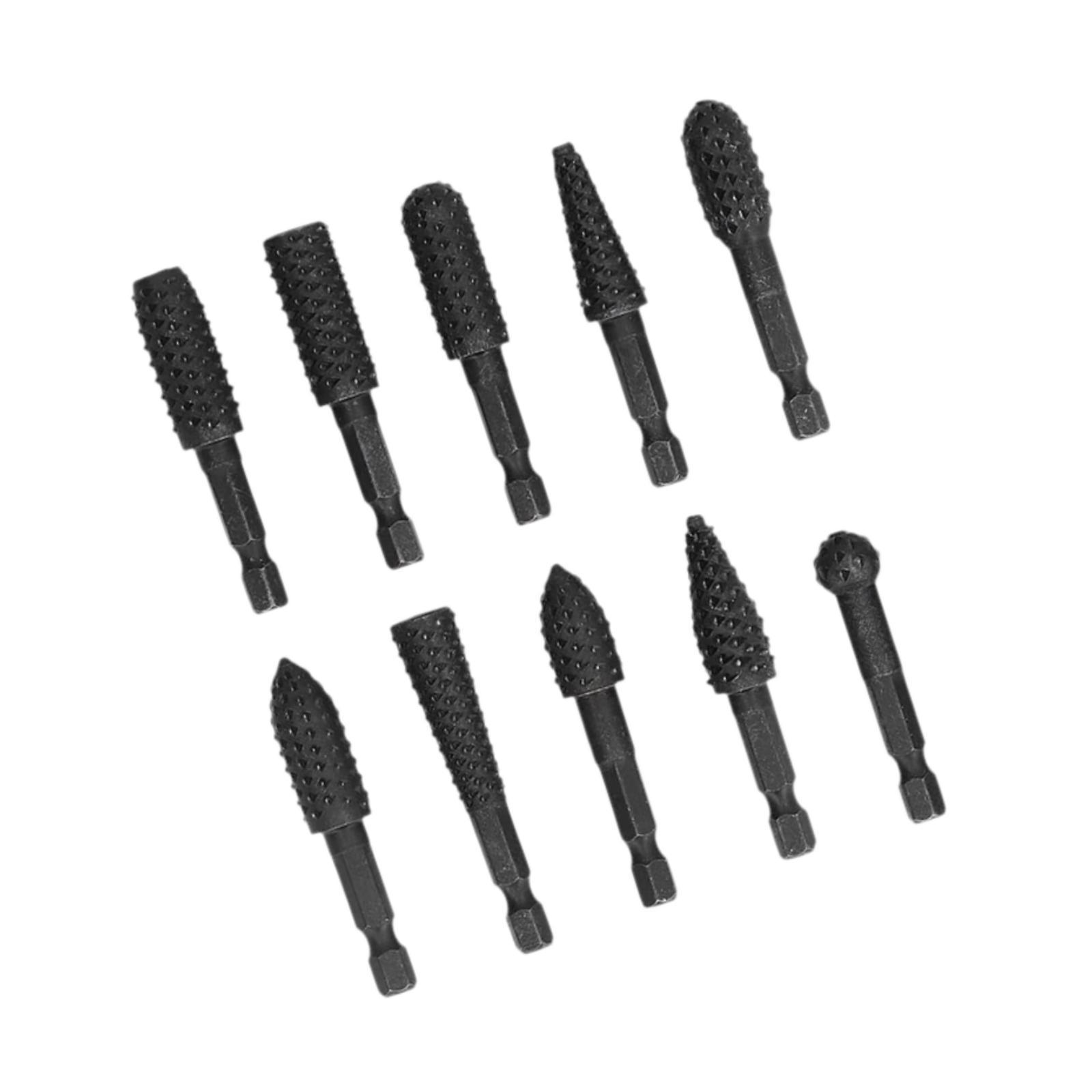 Magideal - Conjunto De Rebabas Rotativas, Bits De Accesorio De Accesorios Archivos Rotativos De Herramienta, Bits De Molinillo Para Carpintería De Madera De Made 10 Piezas