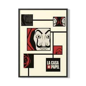 Creango - Cuadro Poster Enmarcado La Casa De Papel Decorativo