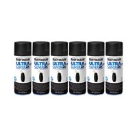 Rust-Oleum - 6 Pack Pintura En Spray Ultra Cover 2X Multiuso Negro Mate 340 G 700040