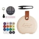 thumbnail image 5 of Kit de costura, estuche de cuero sintético, enhebrador, hilo de tamaño mini, accesorios de costura, tijeras Albaricoque, 5 of 5