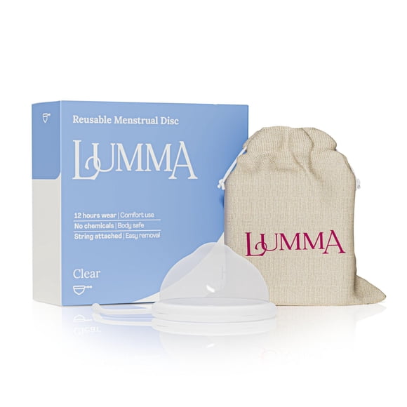 Disco menstrual Lumma cómodo y sustentable, transparente, mediano
