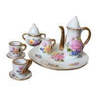 Bothyi - Juego De Taza De Té De Porcelana Para Casa De Muñecas En Miniatura A Escala 1/6, Elegante Decoración, Tetera, Plato Y Jarra.