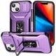thumbnail image 1 of Funda Armada para iPhone 15 Plus con Tapa Deslizante y Soporte Magnético Giratorio Morado, 1 of 5