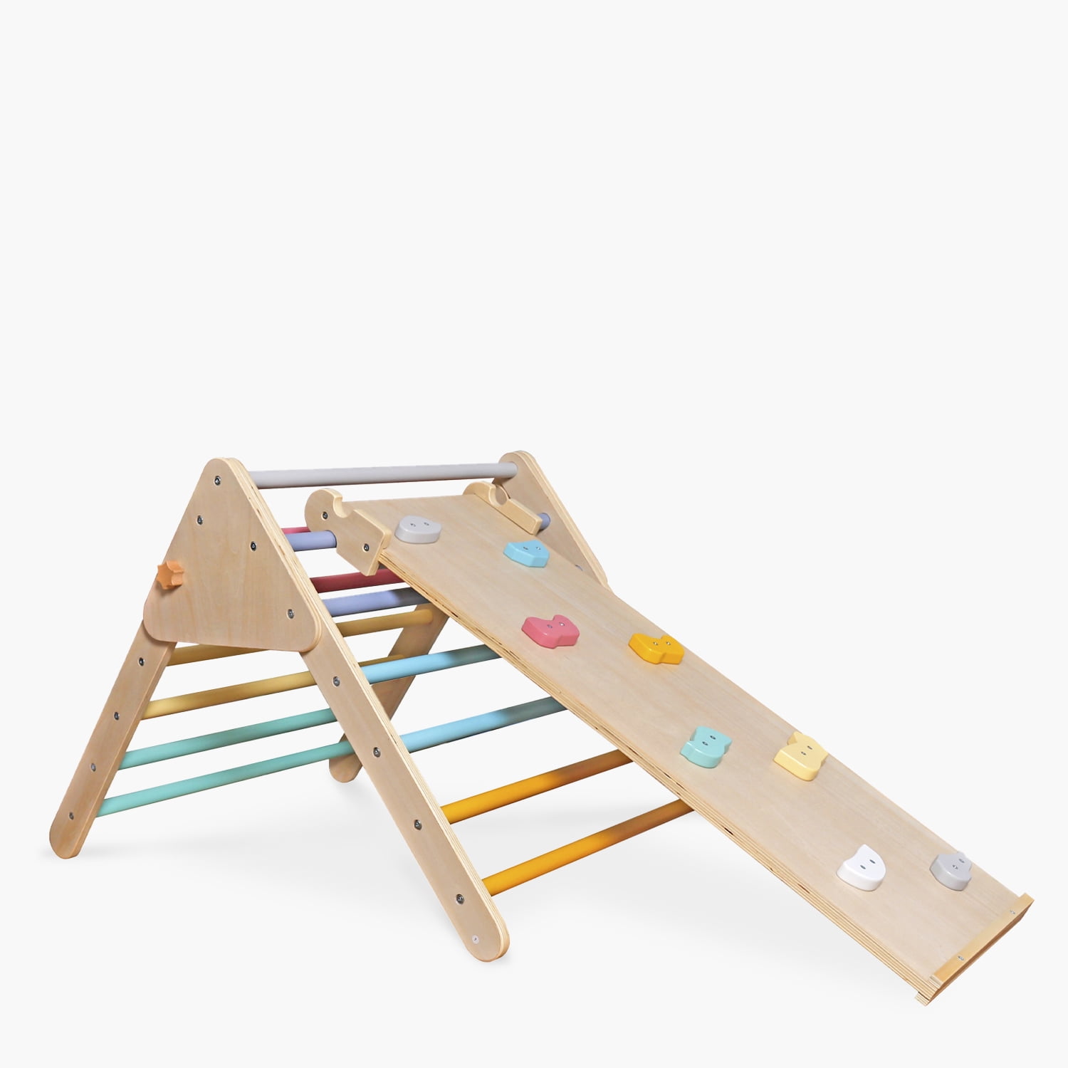 Form Design - Set Triángulo Pikler Con Rampa De Madera Infantil Rainbow Multicolor