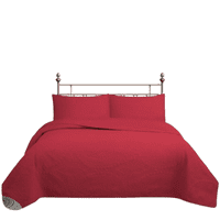 Genérico - Cubrecama Quilt Reversible 1 5 Plazas King Rojo Wonder Collection Martiné