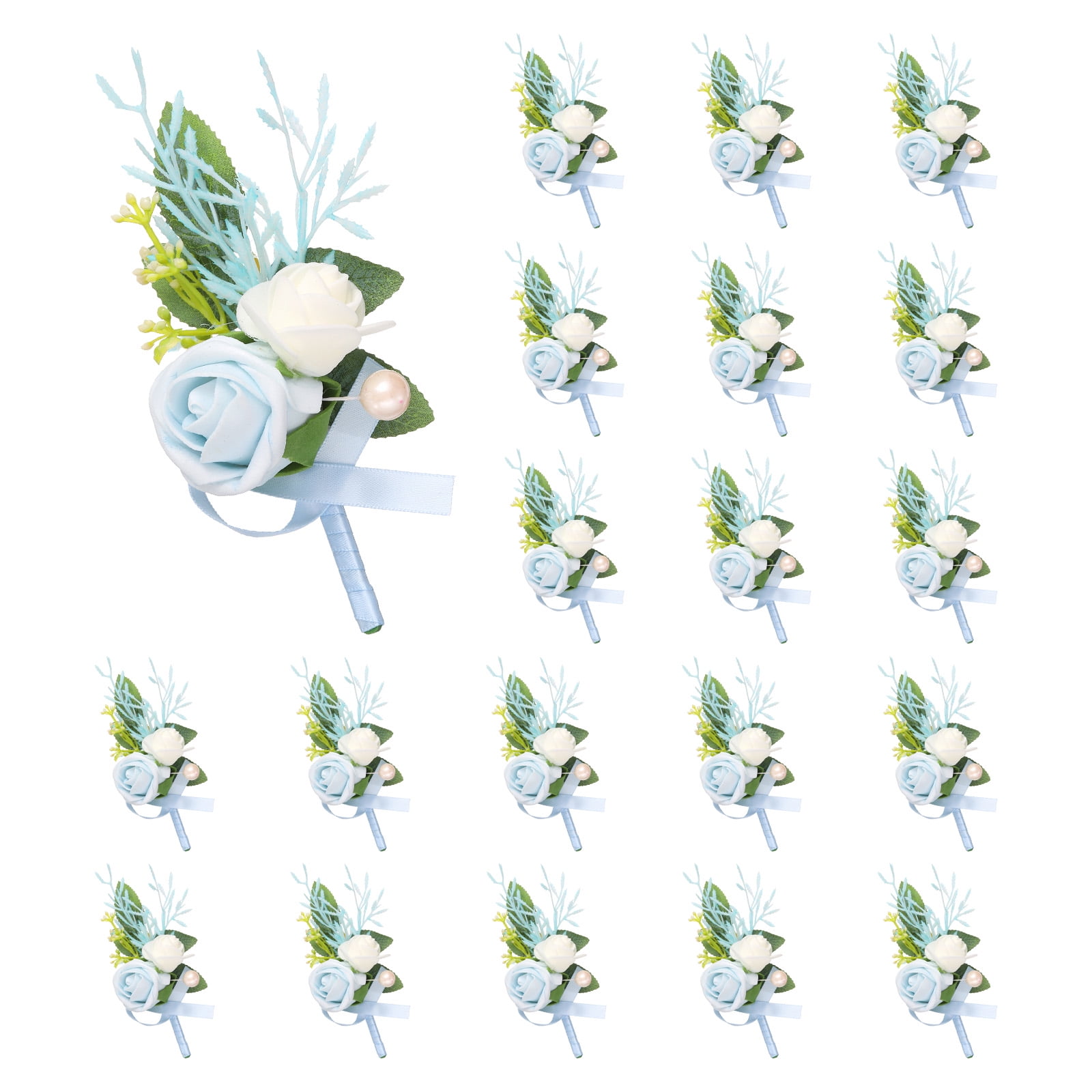 Boutonniere Uxcell Azul Claro 20 Piezas