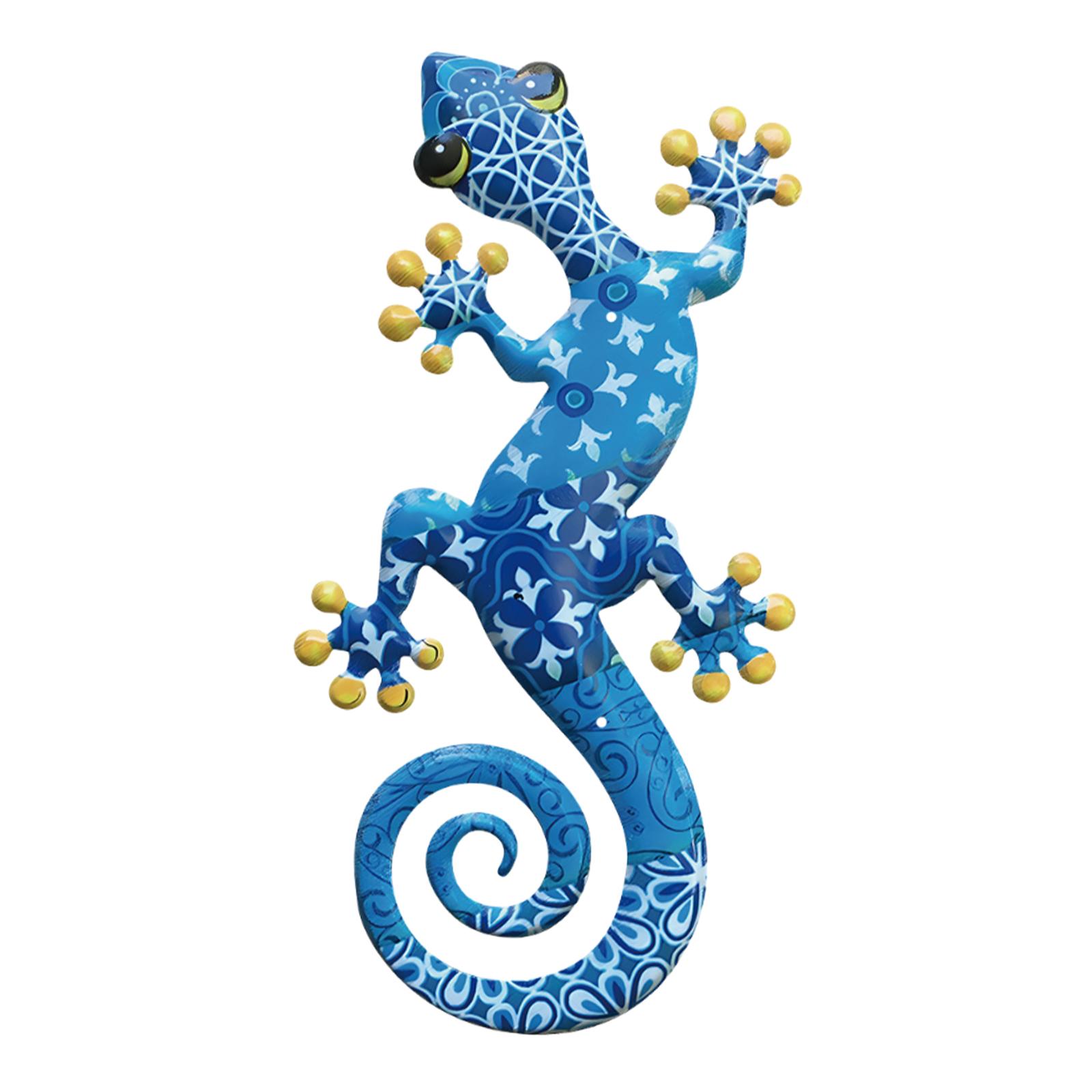 Bothyi - Arte De Pared De Gecko De Metal, Artículo Decorativo, Decoración De Pared Para Patio, Valla, Estilo Exterior A