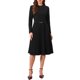 thumbnail image 1 of INSPIRE CHIC Vestidos de Trabajo Elegantes para Mujeres Cuello Redondo Manga Larga Plisado A-Line Midi con Cinturón Decorativo M Negro, 1 of 6