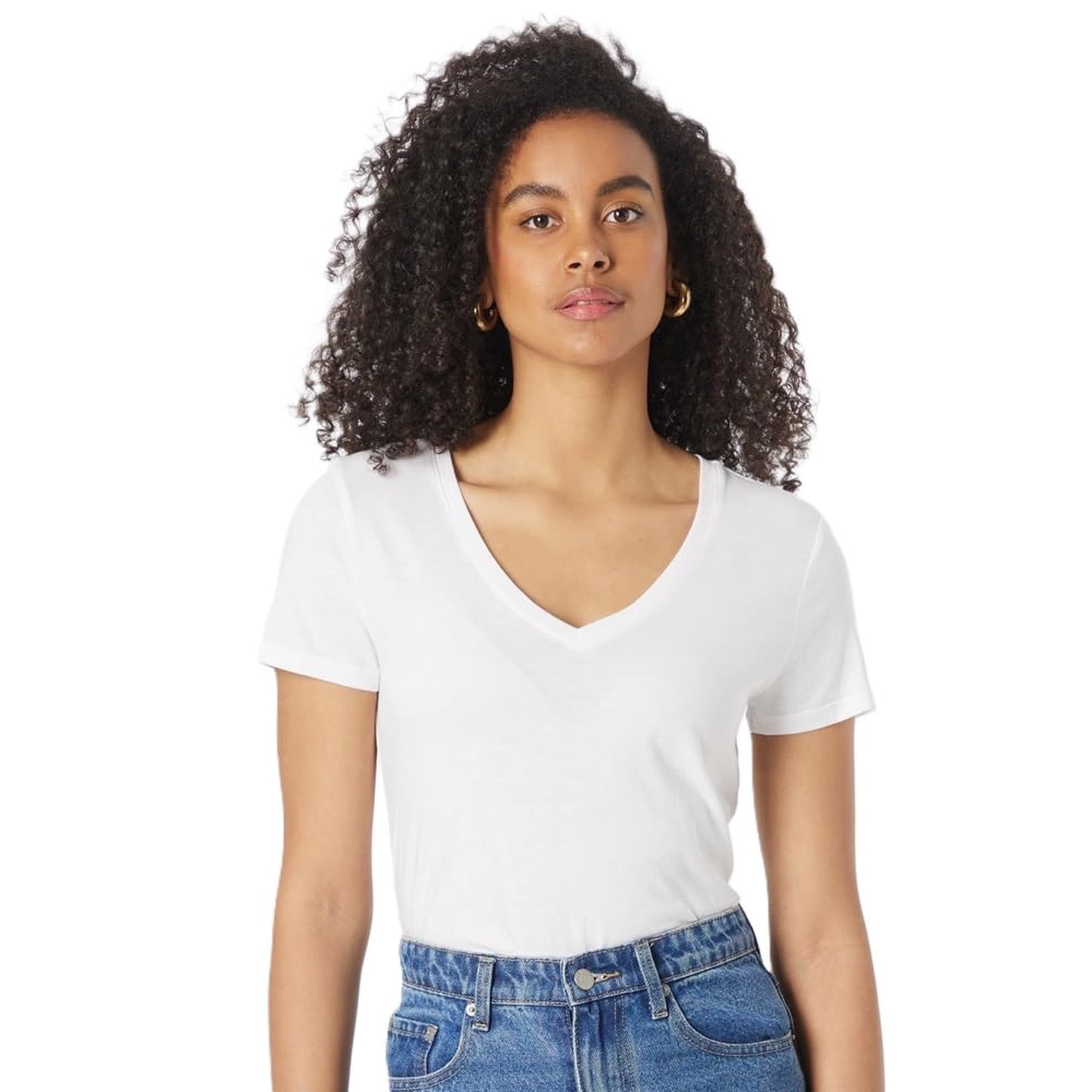 Camiseta Gap Con Cuello En V Favorita Para Mujer, Blanca, Xxl