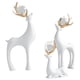 thumbnail image 3 of 3x estatuas de alce navideño, figuras de renos, decoración de ciervos a granel, estatua de Animal para inauguración de la casa, Día de Acción de Graci Blanco, 3 of 5