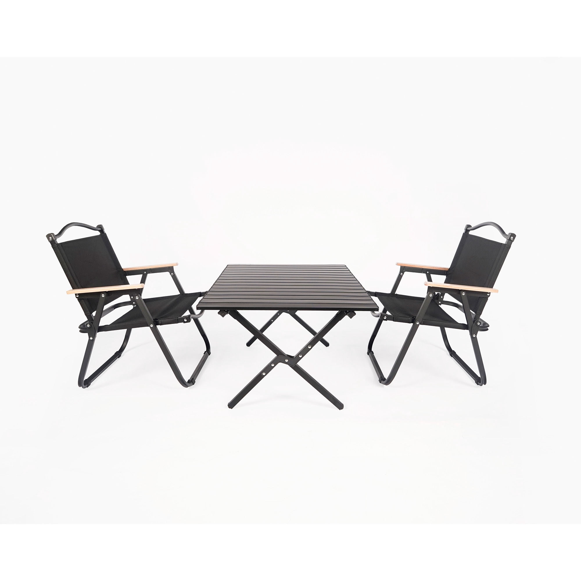 Juego Outdoor 2 Personas Negro 90x60x40cm