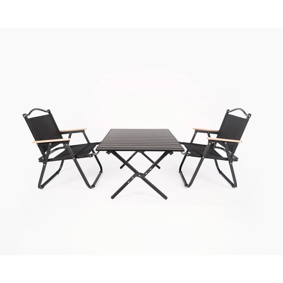 Juego Outdoor 2 Personas Negro 90x60x40cm