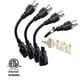 thumbnail image 2 of Cable de extensión de alimentación Miady 16AWG 13A 20 cm, paquete de 4, negro, 2 of 7