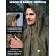 thumbnail image 4 of Poncho de lluvia ANYOO, impermeable y ligero para adultos, color verde militar, 4 of 7