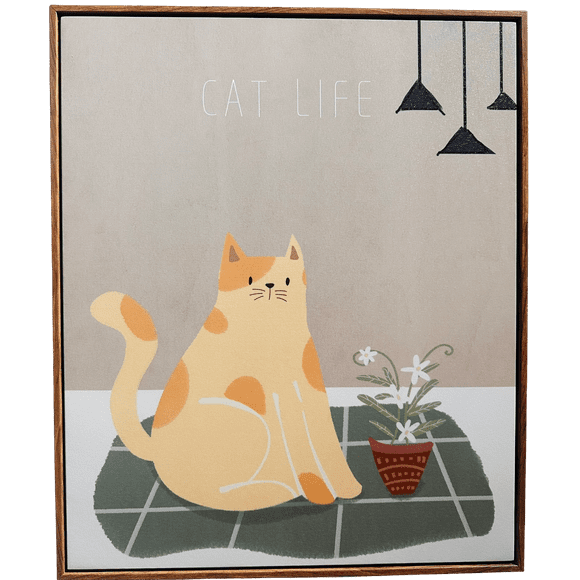 Pintura Al Óleo Diseño Gato 50*60cm