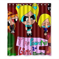 Pinghai - Cortina De Ducha De Las Chicas Superpoderosas, Juego De Cortina De Baño Con Ganchos, Tamaño 60 X 72 Pulgadas